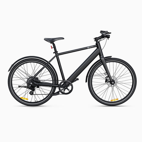 Vélo électrique noir moderne avec cadre léger et design minimaliste pour la ville. Vélo électrique noir moderne avec cadre léger et design minimaliste pour la ville.