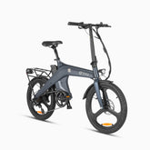 Vélo électrique pliable DYU T1 gris avec cadre léger et design compact.