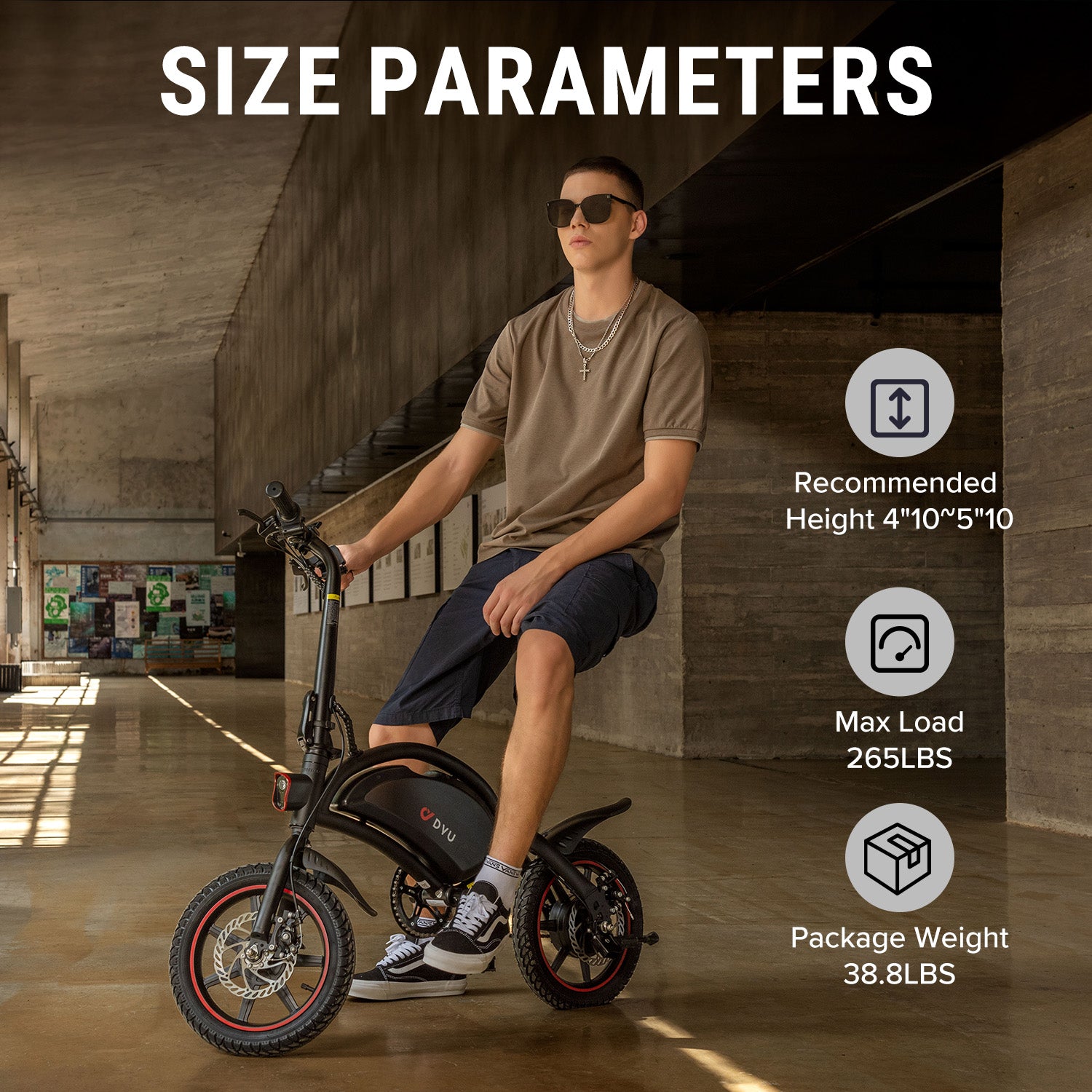 DYU D3F Mini Folding Electric Bike size parameters and max load details DYU D3F Mini Folding Electric Bike size parameters and max load details
