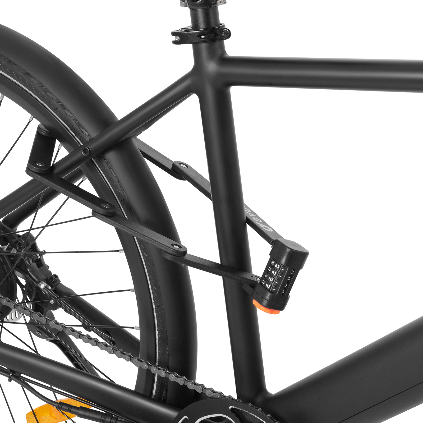 Verrou de combinaison pour vélo noir monté sur le cadre avec code réglable Verrou de combinaison pour vélo noir monté sur le cadre avec code réglable