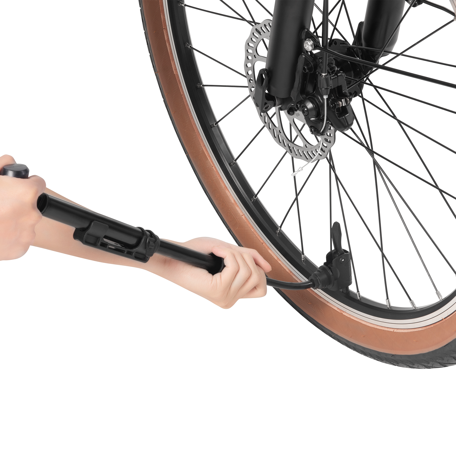 Gonflage rapide d'un pneu de vélo avec la mini pompe DYU Gonflage rapide d'un pneu de vélo avec la mini pompe DYU