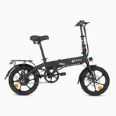 Vélo électrique DYU A1F noir pliant avec design compact et pneus robustes.