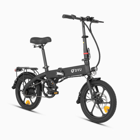 Vélo électrique DYU A1F noir pliant, parfait pour le transport et le stockage. Vélo électrique DYU A1F noir pliant, parfait pour le transport et le stockage.