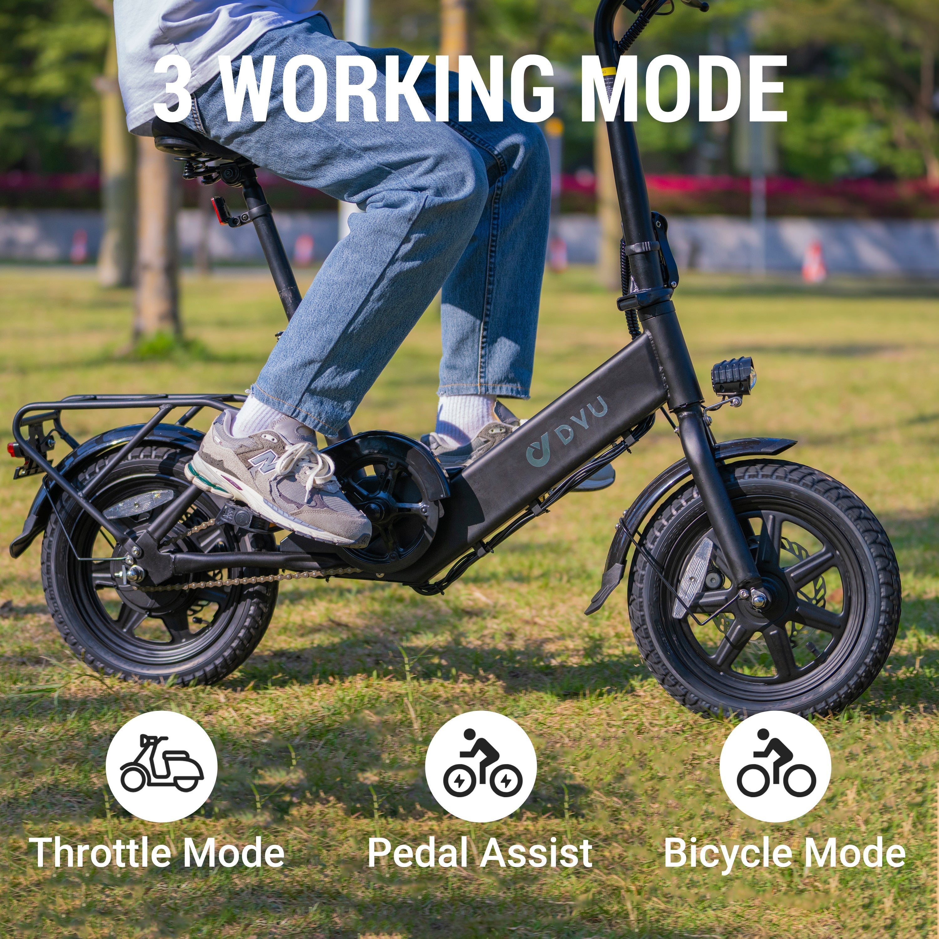 Modes de fonctionnement du DYU C3 : Throttle, Assistance, Vélo. Modes de fonctionnement du DYU C3 : Throttle, Assistance, Vélo.