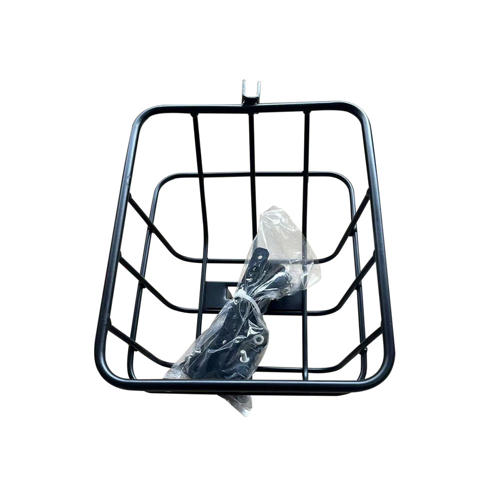 Panier arrière en métal noir pour vélo avec accessoires d'installation Panier arrière en métal noir pour vélo avec accessoires d'installation