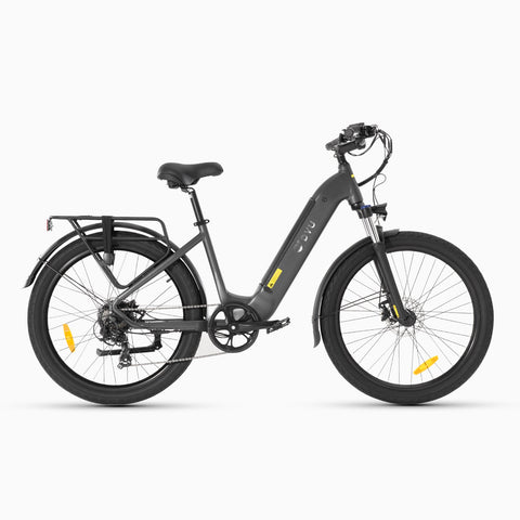 Vélo électrique DYU C1 noir avec cadre confortable et design moderne. Vélo électrique DYU C1 noir avec cadre confortable et design moderne.