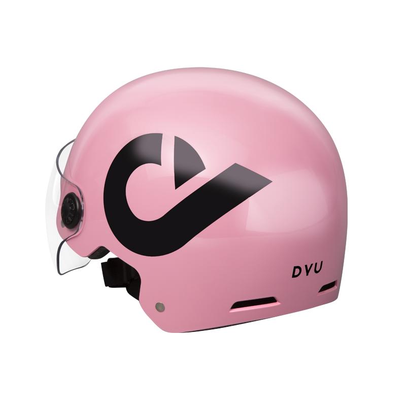 Casque de vélo DYU rose avec visière, offre sécurité et style. Casque de vélo DYU rose avec visière, offre sécurité et style.