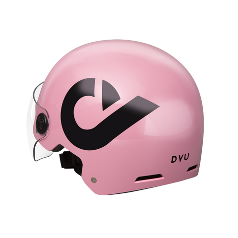Casque de vélo DYU rose avec visière, offre sécurité et style. Casque de vélo DYU rose avec visière, offre sécurité et style.