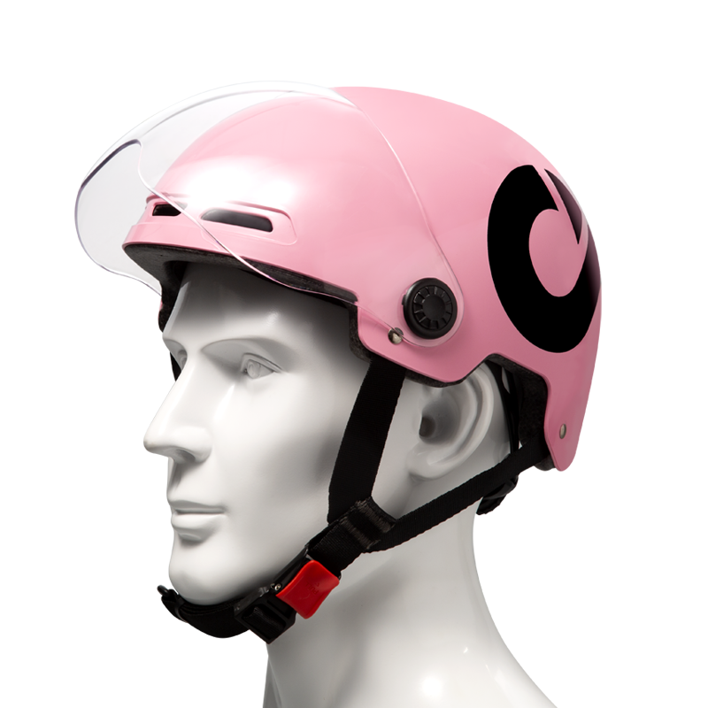 Casque de vélo DYU rose avec visière pour cyclistes, offrant sécurité et confort. Casque de vélo DYU rose avec visière pour cyclistes, offrant sécurité et confort.