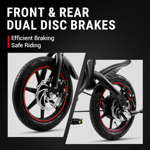 Brakes of DYU D3F Mini Folding Electric Bike, efficient braking and safe riding